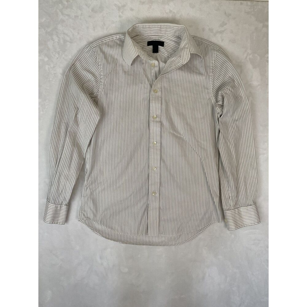 EXPRESS DESIGN STUDIO Button Down Dress Shirt Men's White Striped Size Small